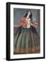 Woman Holding a Bunch of Roses, Mid of the 19th C-null-Framed Giclee Print