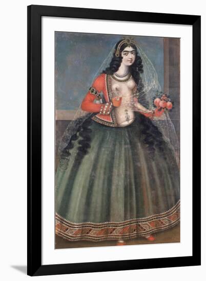 Woman Holding a Bunch of Roses, Mid of the 19th C-null-Framed Giclee Print