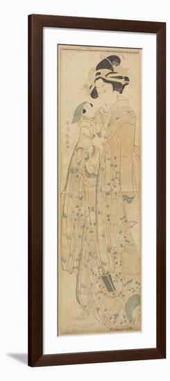 Woman Holding a Doll, Late 18th-Early 19th Century-Katsukawa Shunsen-Framed Giclee Print