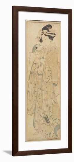 Woman Holding a Doll, Late 18th-Early 19th Century-Katsukawa Shunsen-Framed Giclee Print