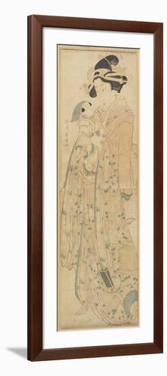 Woman Holding a Doll, Late 18th-Early 19th Century-Katsukawa Shunsen-Framed Giclee Print