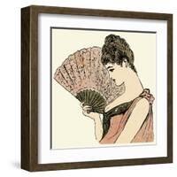 Woman Holding a Fan 1889-null-Framed Art Print