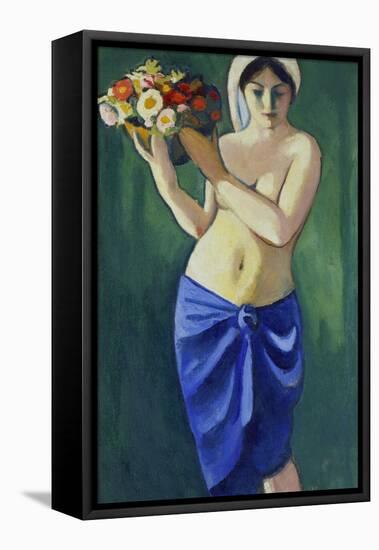 Woman Holding a Jardiniere, 1910-Auguste Macke-Framed Stretched Canvas