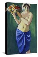 Woman Holding a Jardiniere, 1910-Auguste Macke-Stretched Canvas