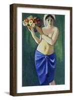 Woman Holding a Jardiniere, 1910-Auguste Macke-Framed Giclee Print