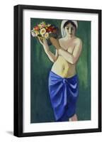 Woman Holding a Jardiniere, 1910-Auguste Macke-Framed Giclee Print