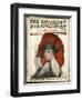 Woman Holding a Red Feathered Fan-Neysa Mcmein-Framed Art Print