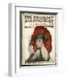 Woman Holding a Red Feathered Fan-Neysa Mcmein-Framed Art Print