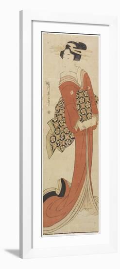 Woman Holding a Roll of Paper-Kikukawa Eizan-Framed Premium Giclee Print