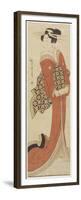 Woman Holding a Roll of Paper-Kikukawa Eizan-Framed Premium Giclee Print