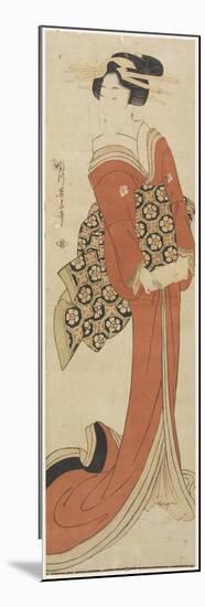 Woman Holding a Roll of Paper-Kikukawa Eizan-Mounted Premium Giclee Print