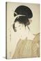 Woman Holding a Round Fan, C.1797-Kitagawa Utamaro-Stretched Canvas