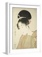 Woman Holding a Round Fan, C.1797-Kitagawa Utamaro-Framed Giclee Print