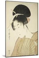 Woman Holding a Round Fan, C.1797-Kitagawa Utamaro-Mounted Giclee Print