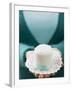 Woman Holding a Small White Cake on a Doily-null-Framed Photographic Print