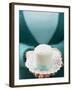 Woman Holding a Small White Cake on a Doily-null-Framed Photographic Print