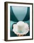 Woman Holding a Small White Cake on a Doily-null-Framed Photographic Print