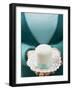 Woman Holding a Small White Cake on a Doily-null-Framed Photographic Print