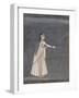 Woman Holding a Sparkler-null-Framed Art Print