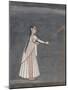 Woman Holding a Sparkler-null-Mounted Art Print