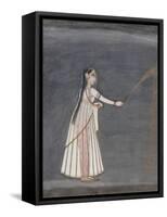 Woman Holding a Sparkler-null-Framed Stretched Canvas