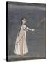 Woman Holding a Sparkler-null-Stretched Canvas