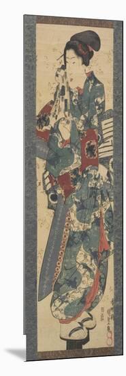 Woman Holding a Towel, 1843-1847-Utagawa Kunisada-Mounted Giclee Print