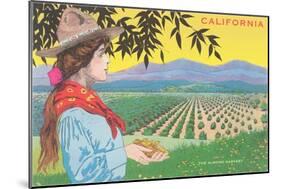 Woman Holding Almonds, California-null-Mounted Art Print
