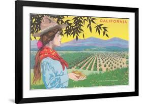 Woman Holding Almonds, California-null-Framed Art Print