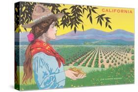 Woman Holding Almonds, California-null-Stretched Canvas