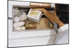 Woman Holding Box of Frozen Corn-William P. Gottlieb-Mounted Photographic Print