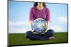 Woman Holding Earth in Her Lap-Lew Robertson-Mounted Photographic Print