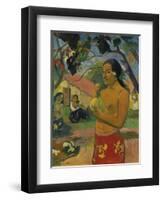 Woman, Holding Fruit (Where Do You Go?), 1893-Paul Gauguin-Framed Premium Giclee Print