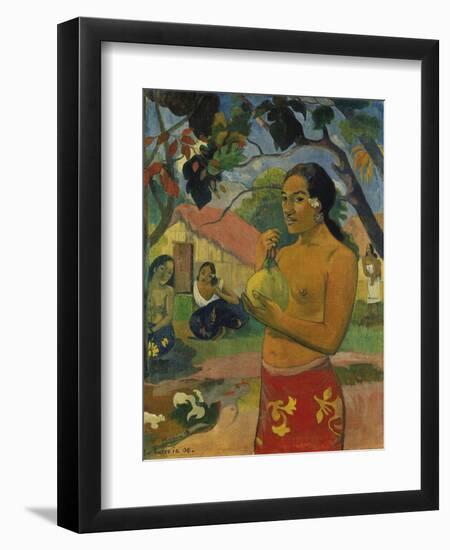 Woman, Holding Fruit (Where Do You Go?), 1893-Paul Gauguin-Framed Premium Giclee Print