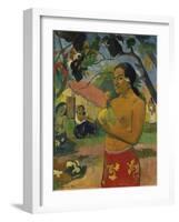 Woman, Holding Fruit (Where Do You Go?), 1893-Paul Gauguin-Framed Giclee Print