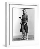 Woman Holding Golf Club and Golf Bag-Philip Gendreau-Framed Photographic Print