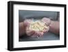 Woman Holding Green Beans in Her Palms-Joe Petersburger-Framed Photographic Print