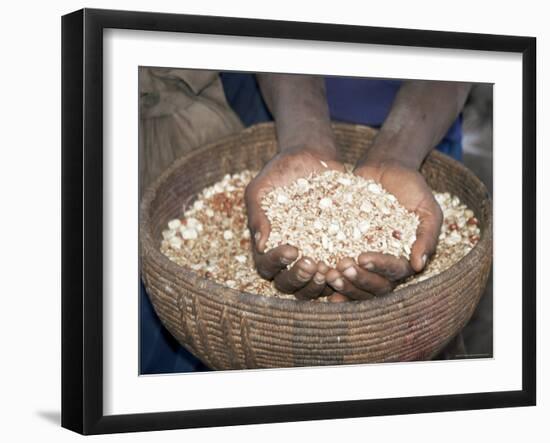 Woman Holding Handfuls of Grain, Soddo, Ethiopia, Africa-D H Webster-Framed Photographic Print