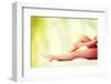 Woman Holding on Leg.-B-D-S-Framed Premium Photographic Print