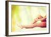 Woman Holding on Leg.-B-D-S-Framed Photographic Print