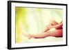 Woman Holding on Leg.-B-D-S-Framed Photographic Print