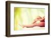 Woman Holding on Leg.-B-D-S-Framed Photographic Print