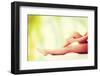 Woman Holding on Leg.-B-D-S-Framed Photographic Print