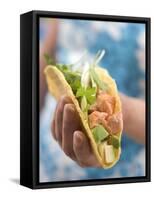 Woman Holding Taco-null-Framed Stretched Canvas
