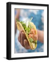 Woman Holding Taco-null-Framed Photographic Print