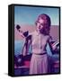 Woman Holding Telephone Receiver-Hulton Archive-Framed Stretched Canvas