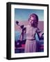 Woman Holding Telephone Receiver-Hulton Archive-Framed Photographic Print