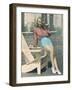 Woman Holding Tennis Racket-null-Framed Photo