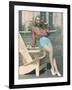 Woman Holding Tennis Racket-null-Framed Photo