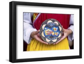 Woman Holding Wooden Plate, China-Dallas and John Heaton-Framed Photographic Print